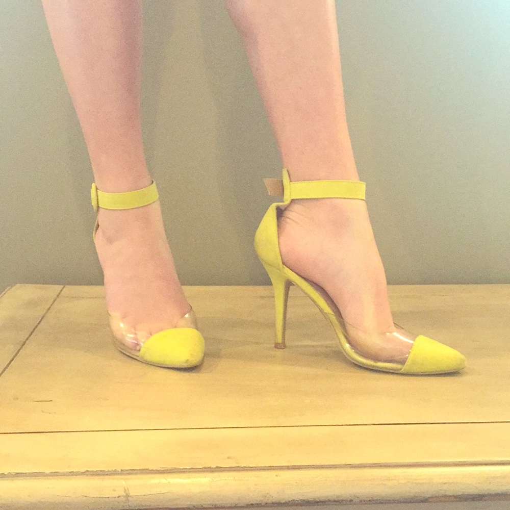 Yellow and clear heels